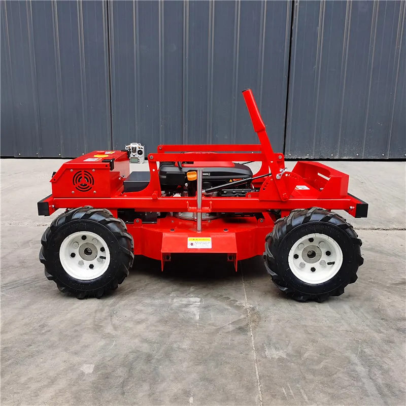 Wholesale light RC lawn mower 9.5HP remote control electric lawn mower 4 wheel drive grass cutter