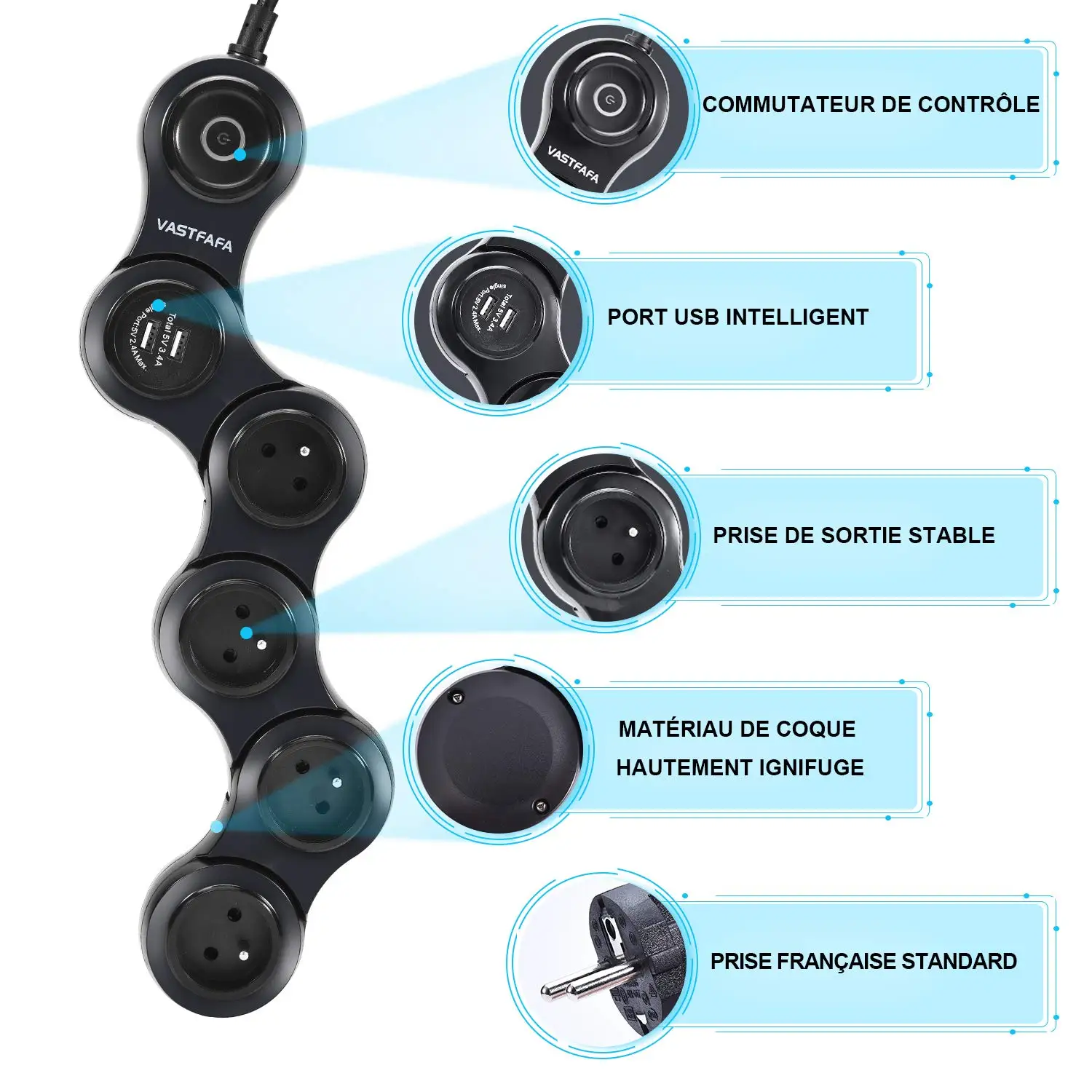 New Design Travel Smart Appliance Surge Protector Power Strip