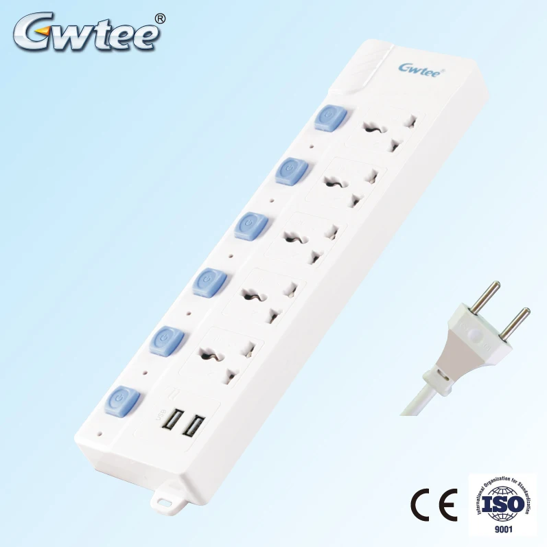 universal extension electrical switches plug and socket for round flat pin