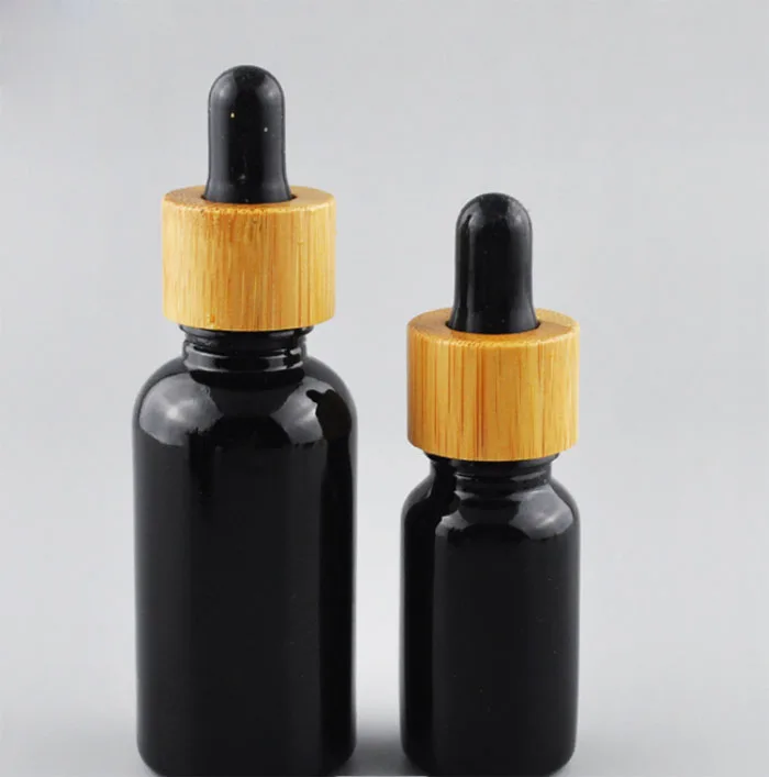 2019 High Quality Clear Frosted 5ml 10ml 15ml 20ml 30ml 50ml 100ml Bamboo Dropper Beard Oil Bottle Cosmetic Packaging