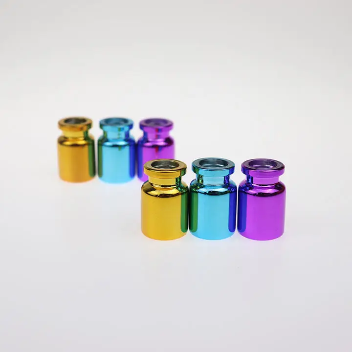 Wholesale Cosmetic medical glass potion bottle 5ml gold purple blue electroplate glass vial