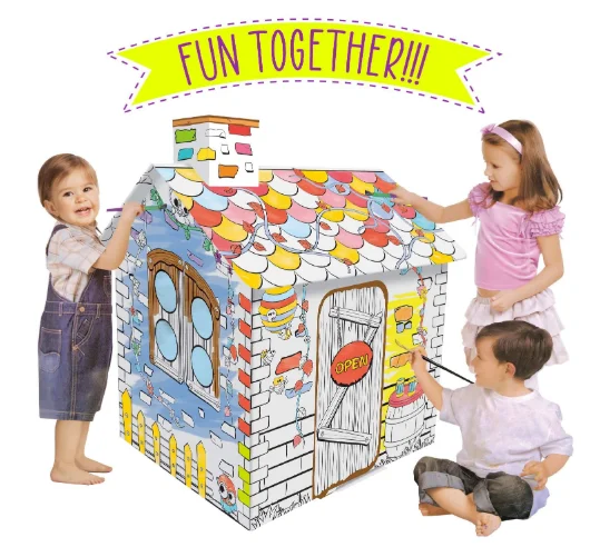 DIY театр расцветки рисунок Doodle дом рисованная детей искусство и ремесло для внутреннего весело на открытом воздухе