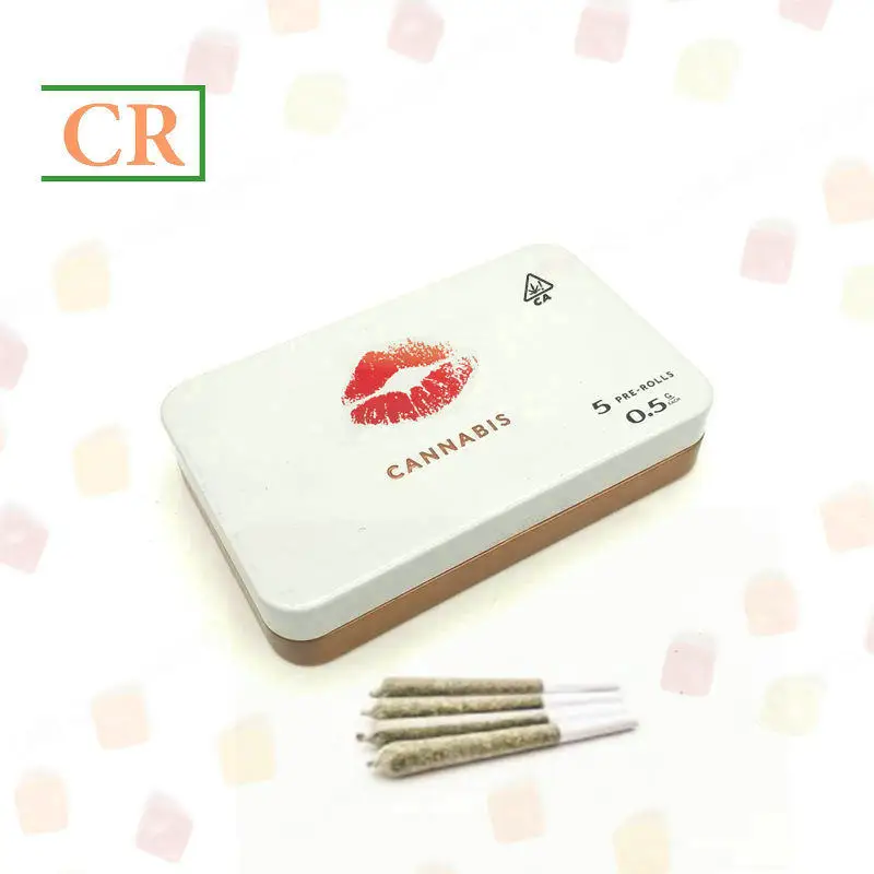 
Airtight and Sealed Rectangular Hinged Childproof Tin Boxes for Edibles or Prerolls Packaging Directly withour Shrink wrapping 