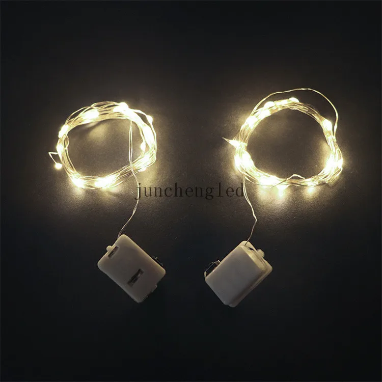 1m/2m LED Copper Wire String 3 Mode Battery Powered Christmas Wedding Party Cake Decoration Light Bar Accessories