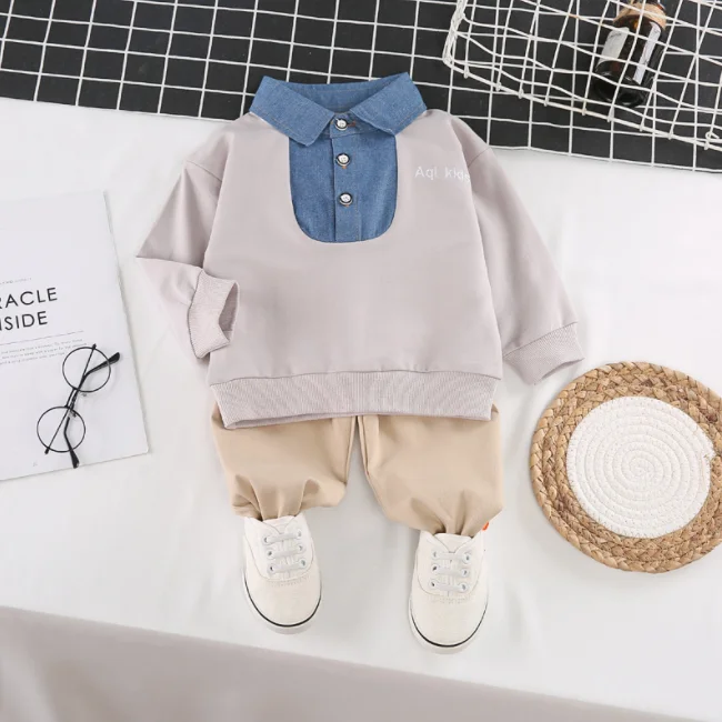 
GLM8683 Children 2021 Spring Kids Clothes Baby Boys Outfits Set T-shirt + Pants Clothing Toddler Boy Boutique Outfits 