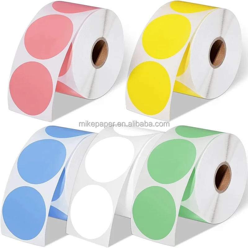 private custom any text logo adhesive round label sticker art paper labels in roll