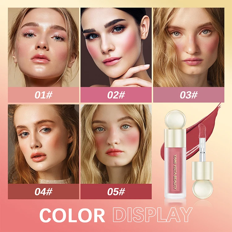 Custom Logo Color Changing Highlighter Lip Eye Cheek Tint Makeup Blush Liquid Shimmer Vegan Private Label Cream Blush