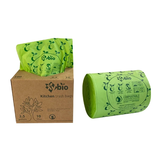 wholesale biodegradable eco friendly garbage bag roll cornstarch