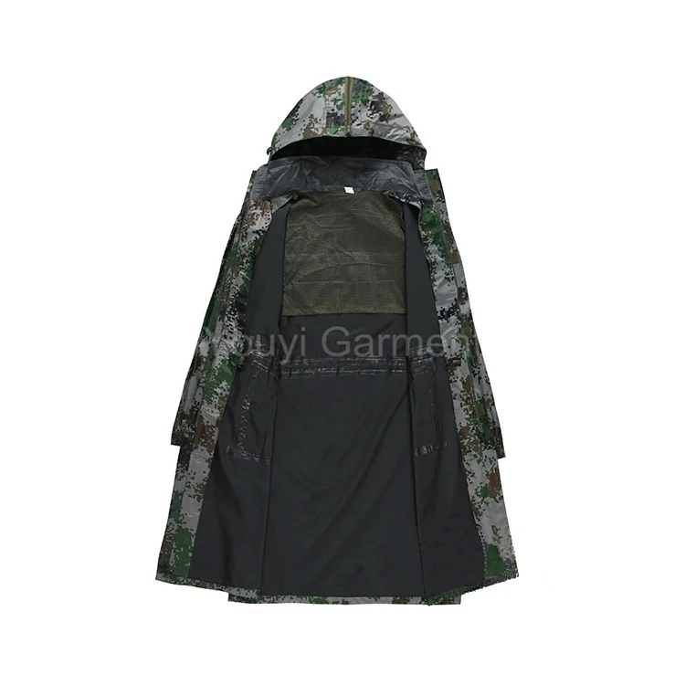Durable Using Low Price plus size rain coat Camouflage Long Rain Coat For Men