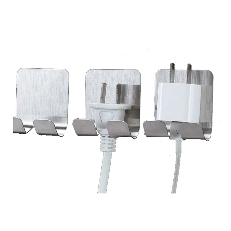 304 Stainless Seel Self Adhesive Hanging Decorative Iron Phone USB Charging Cable Shower Wall Hooks Kitchen Wall Hanger Hook
