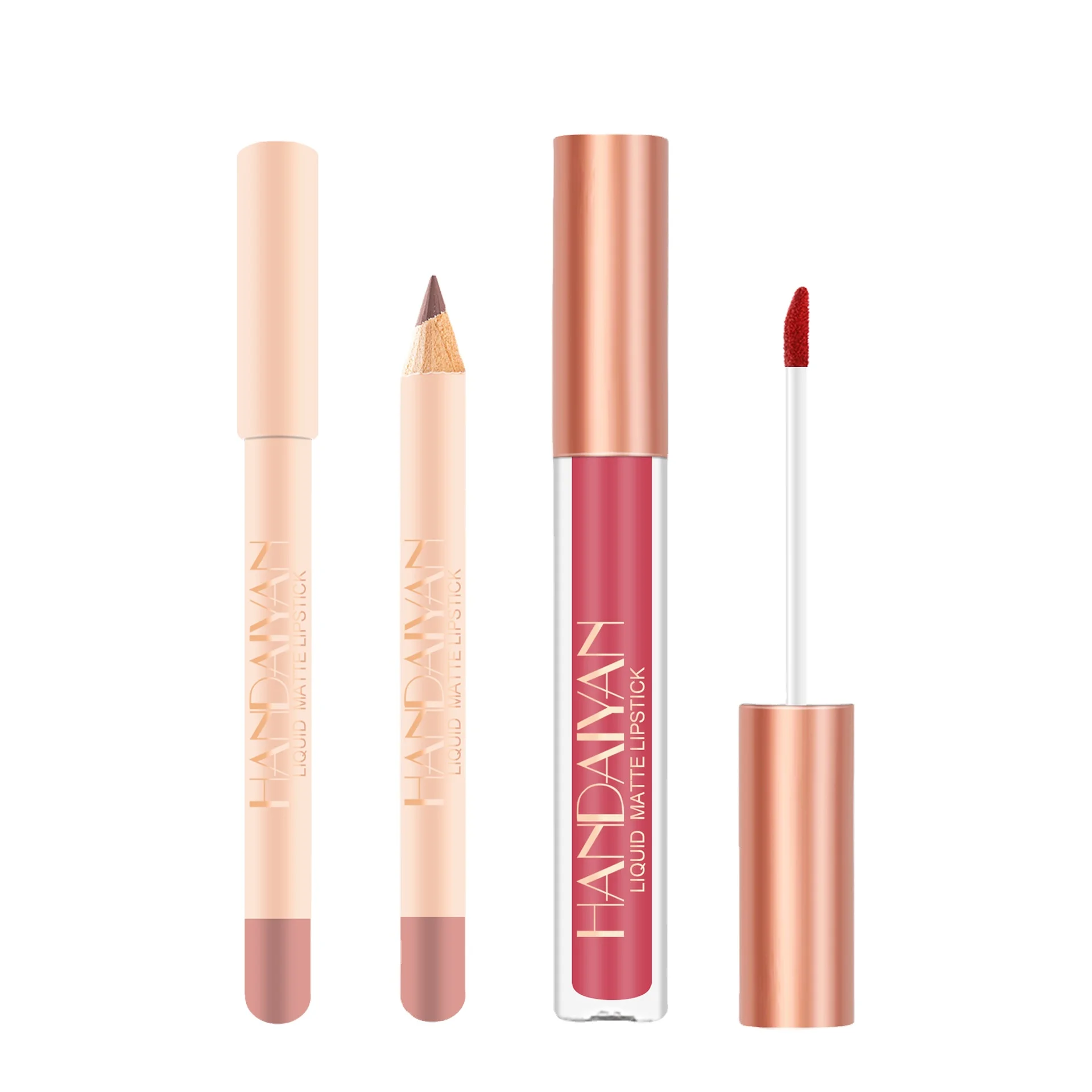 Non-stick Cup lip gloss lip liner pencil set matte lipstick velvet lip liner pen