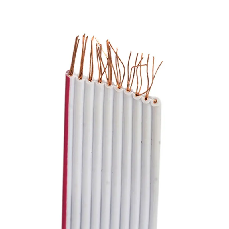Multi Pin Electrical Flat Wire UL2651 300V 1.27mm 2.54mm Flexible PVC Insulated Grey Flat Cable