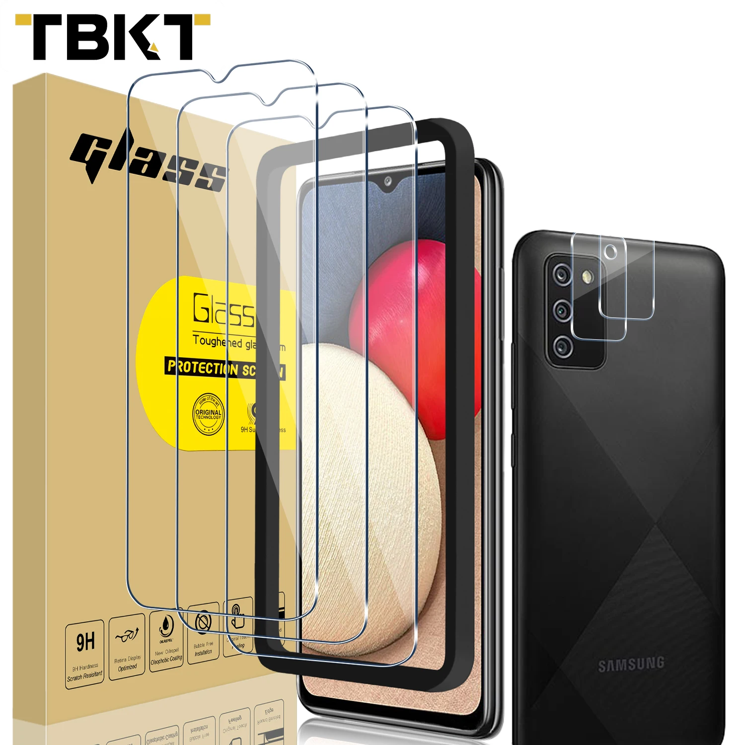 Professional Supply 9H Mobile Tempered Glass Screen Protector Crystal Clear Phone Camera Lens For Samsung