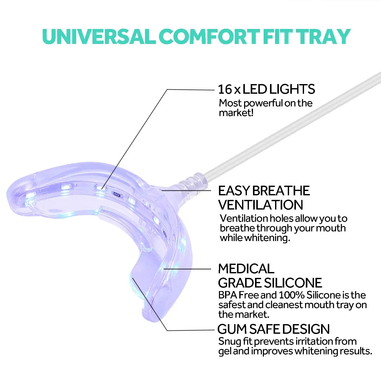 Home Use Teeth Whitening Tray Teeth Whitening Gels Kit Set with Led Light Professional Home Teeth Bleaching Kit