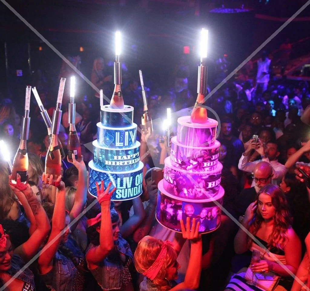 club party happy birthday VIP cake lighting illuminated led bottle presenter champagne led display