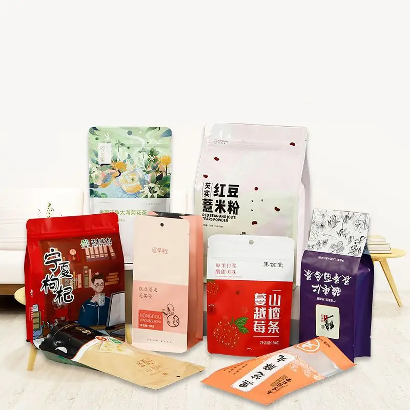 Stand Up Pouch Dried Fruit Vegetable Zipper Packaging Plastic Bag With Zipper For Food Packaging