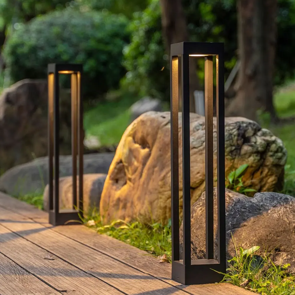 Modern Simple LED Garden Light Aluminum Square Lawn Lamp with IP65 Rating AC Power Supply for Outdoor Landscape & Park Lighting