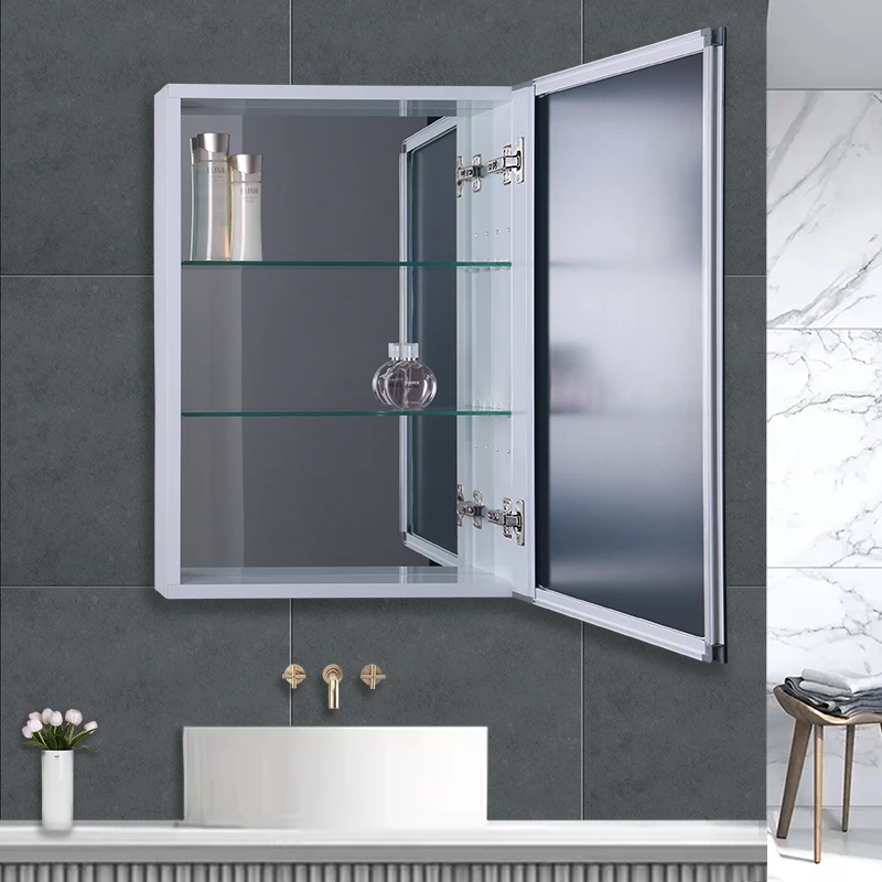 Hot Products Adjustable Shelves Stainless Steel Storage Vanity Cabinets For Bathroom European Style Mirrored Medicine Cabinet