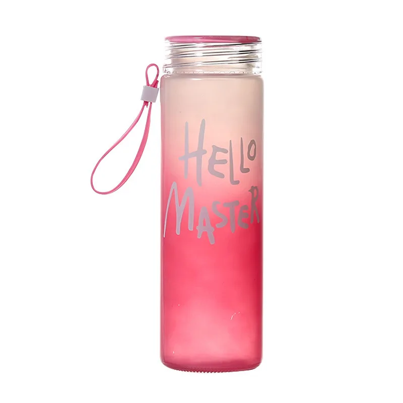 Wholesale Creative Frosted Gradient Colorful Cup Glass Water Bottle