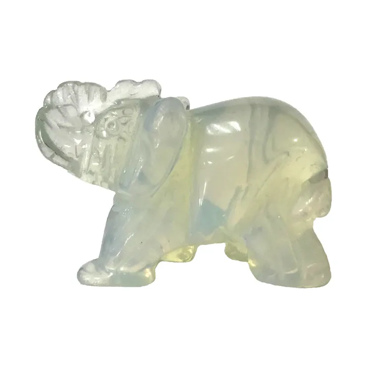 Wholesale 2inch natural rose quartz crystal small elephant figurine for gifts