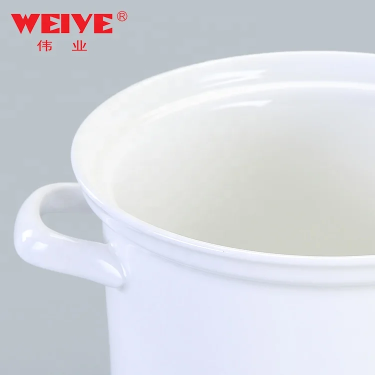  WEIYE Многофункциональный фарфоровый горшок с двумя ушами крышкой прочный керамический для гостиничного дома микроволновой печи и духовки безопасный &