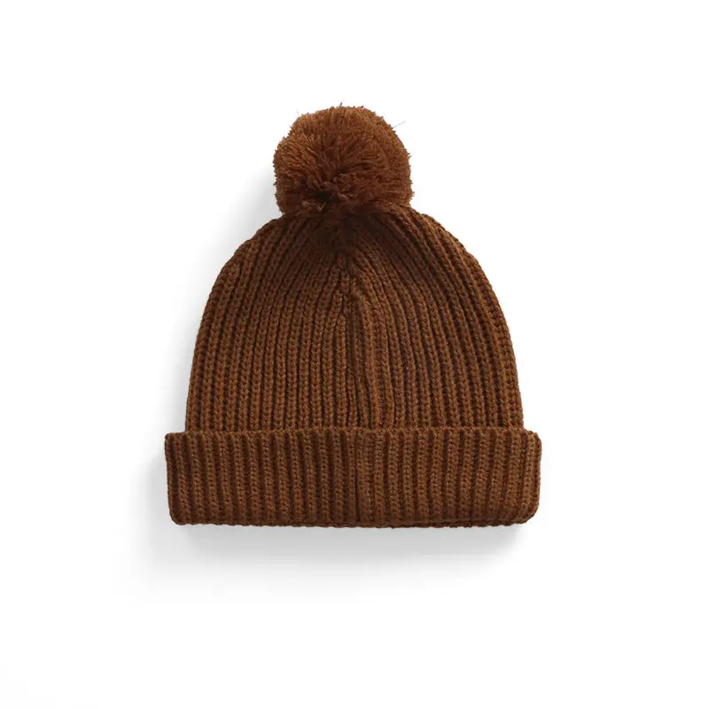 GOTS 100% cotton certification Baby knitted crochet bucket hat baby knitted winter hat for girls baby hats