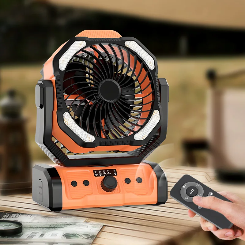 Camping 20000mAh Rechargeable Fans Outdoor Camping Fan USB Table Fans With LED Light Power Bank For Outdoor Indoor