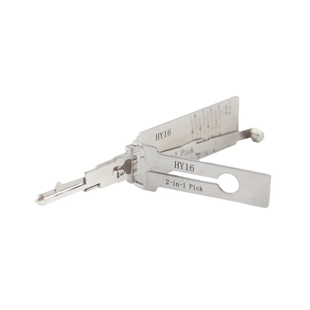 Original Decoder For New H-yundai Car Opening Tool Lishi Hy16 2 in 1 Auto Key Pick Set Tools Locksmith