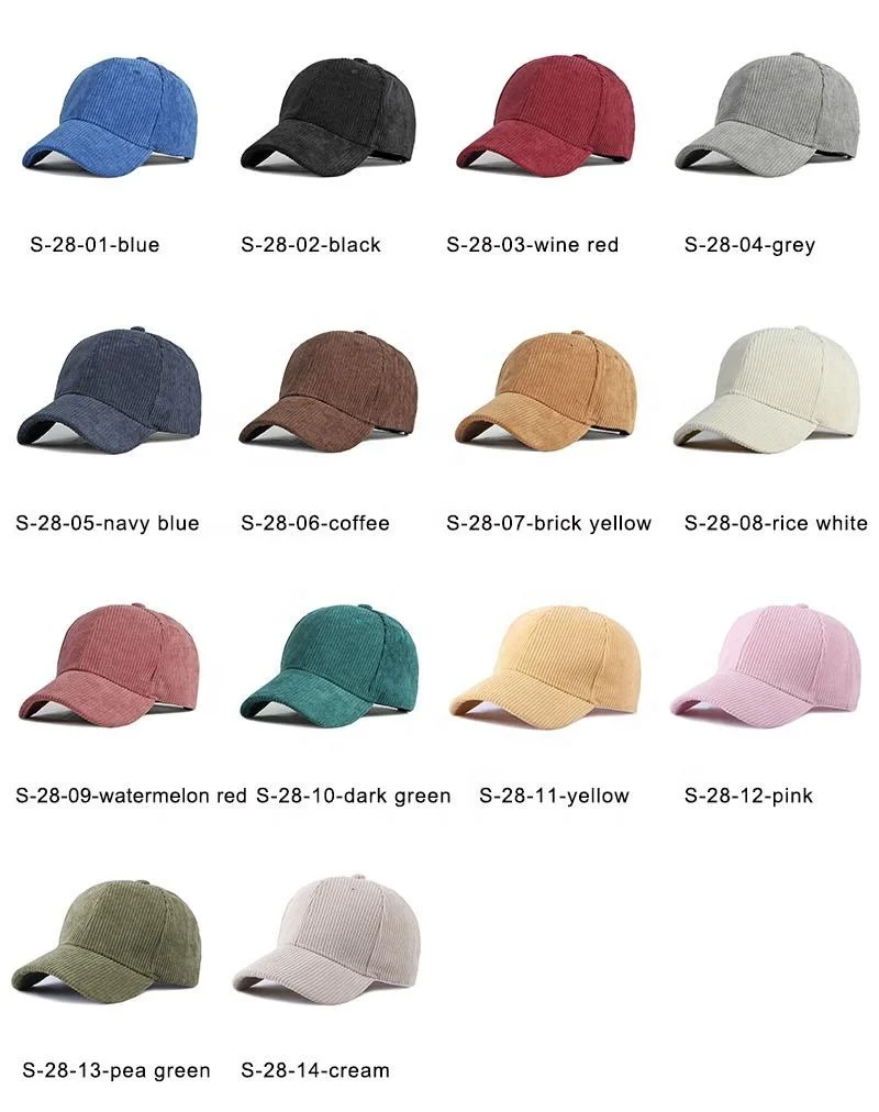 high quality fitted hats sports custom logo hats corduroy baseball cap
