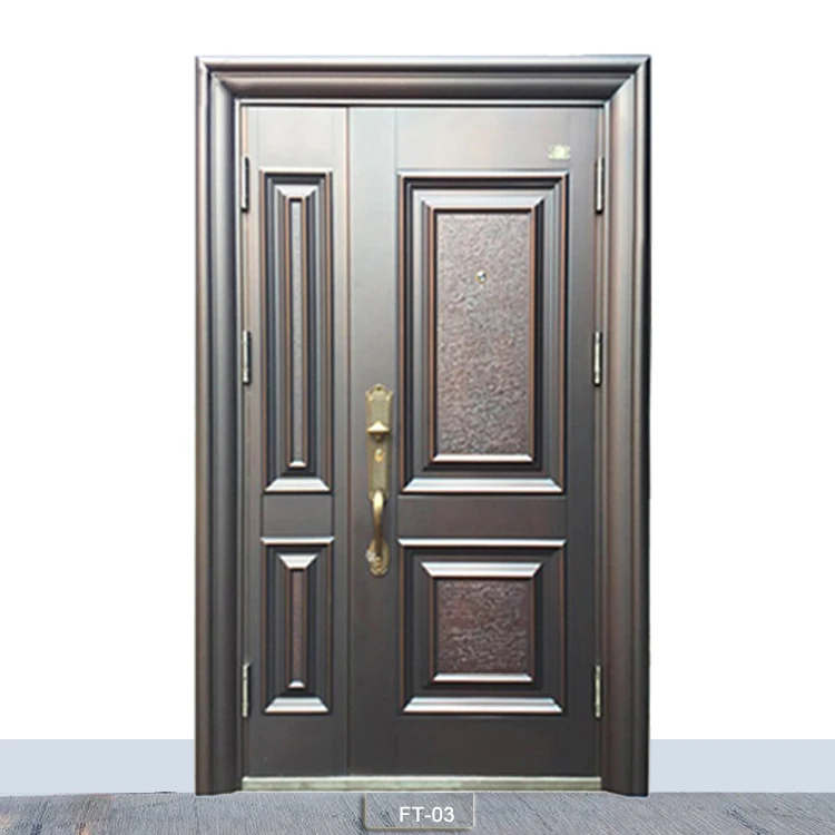 Hot Sale Asia Style Manufacture Interior Front Double Swing Copper Anti-theft Lock Handle Door for Houses