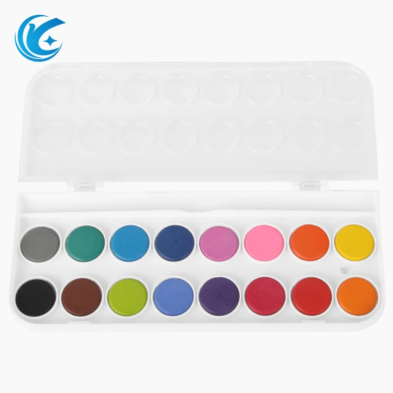 beginners entry painting supplies color water painting 16 colors washable water soluble solid watercolor powder paint set