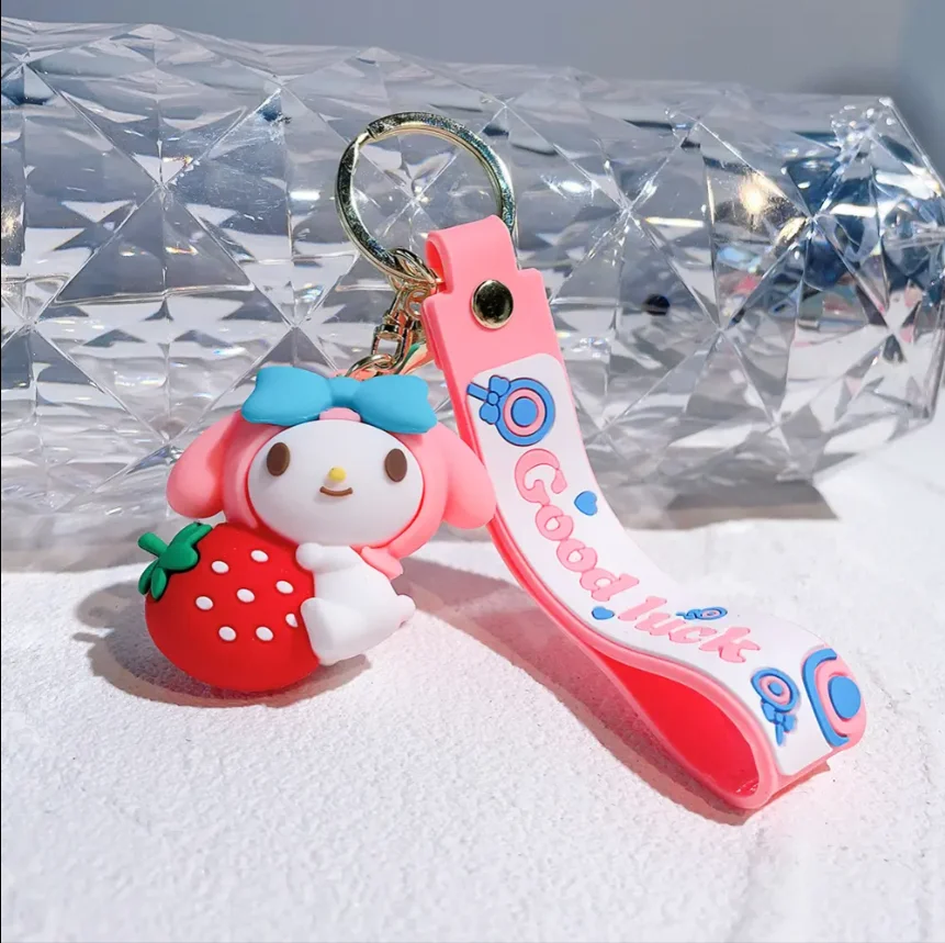 Animation Silicone Kitty Kawaii Sanrios Keychain for Backpacks Pendent Cartoon Anime Hellos Figure Keychain Wholesale Keychain