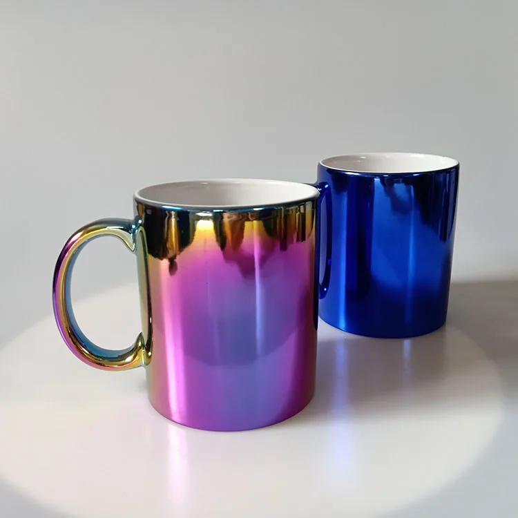 Hot Sell Cocopool Hunan Li-Ling Manufacturer  Wholesale 11oz New Bone China Electroplating Straight Coffee Mug Gift