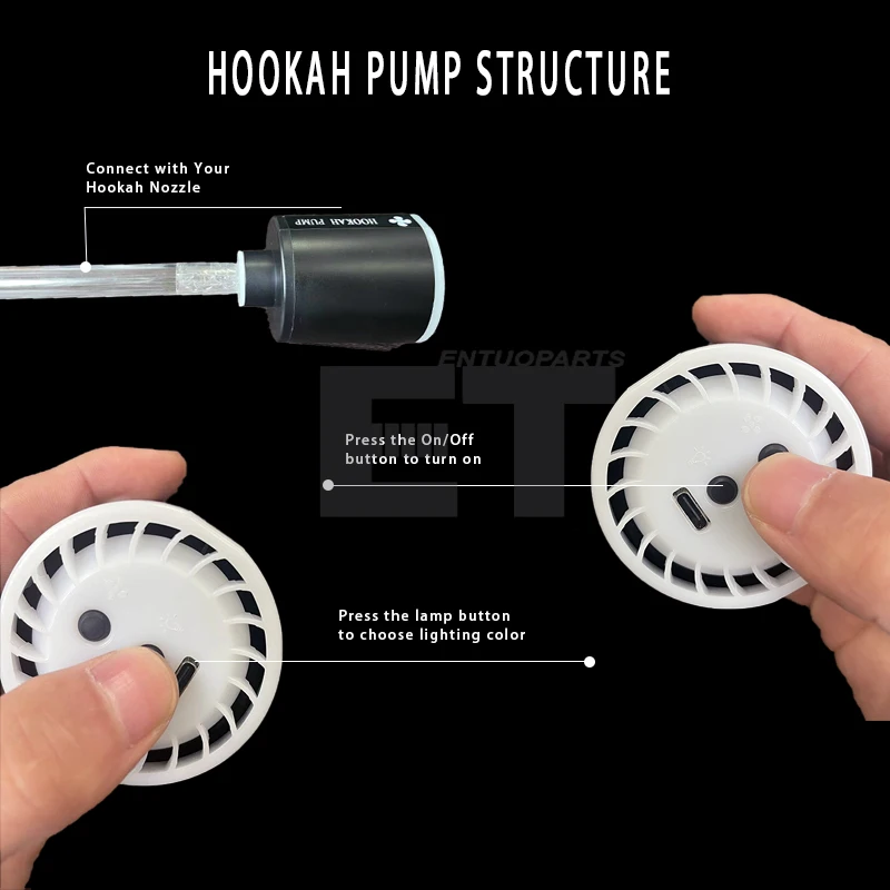 2022 New Design  Electric Hookah Accessories Shisha Pump Led Light for good using Hookah