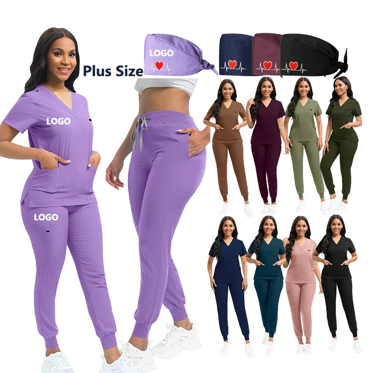 Customized comfortable wearing short sleeve hospital uniform nurse scrubs plus size medical scrubs uniforms Sets