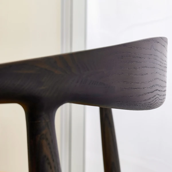 Wholesale Solid Ash Wood Frame Armchairs Wishbone Wooden Wicker Cane Seat Rattan Lounge Chair