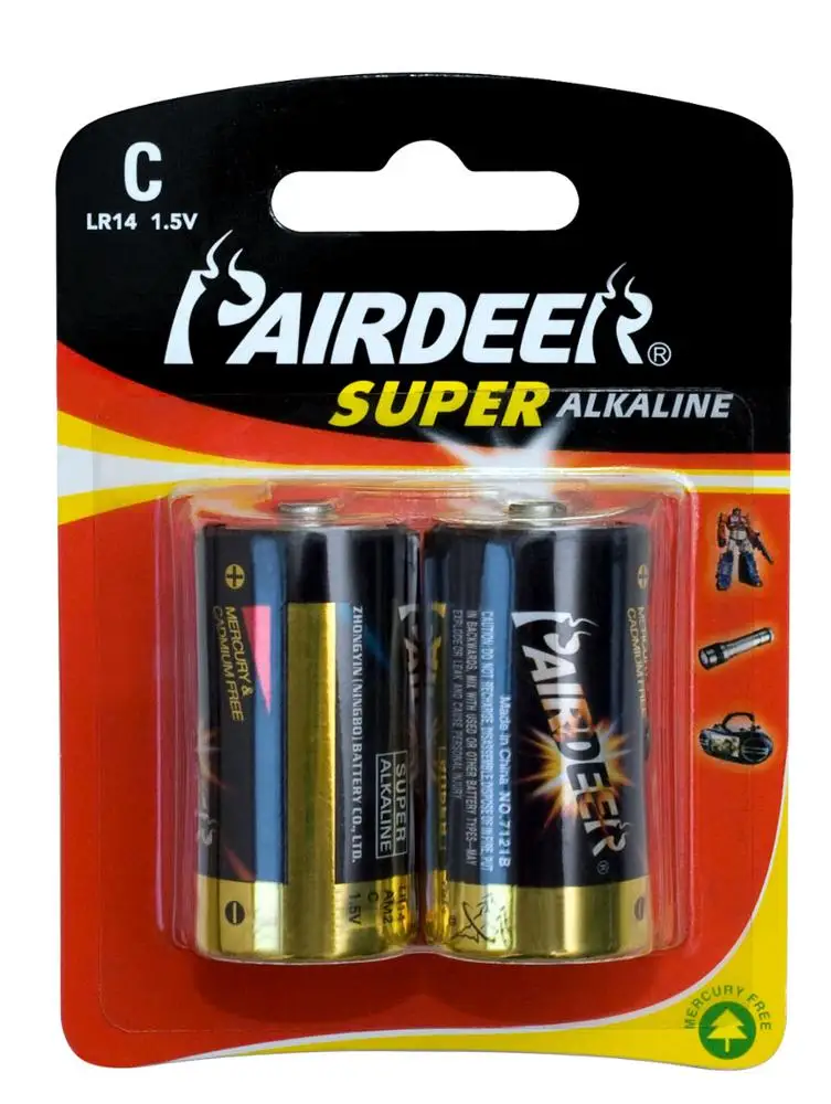 
PAIRDEER private label 1.5 v c lr14 alkaline 100 amp dry batteries 