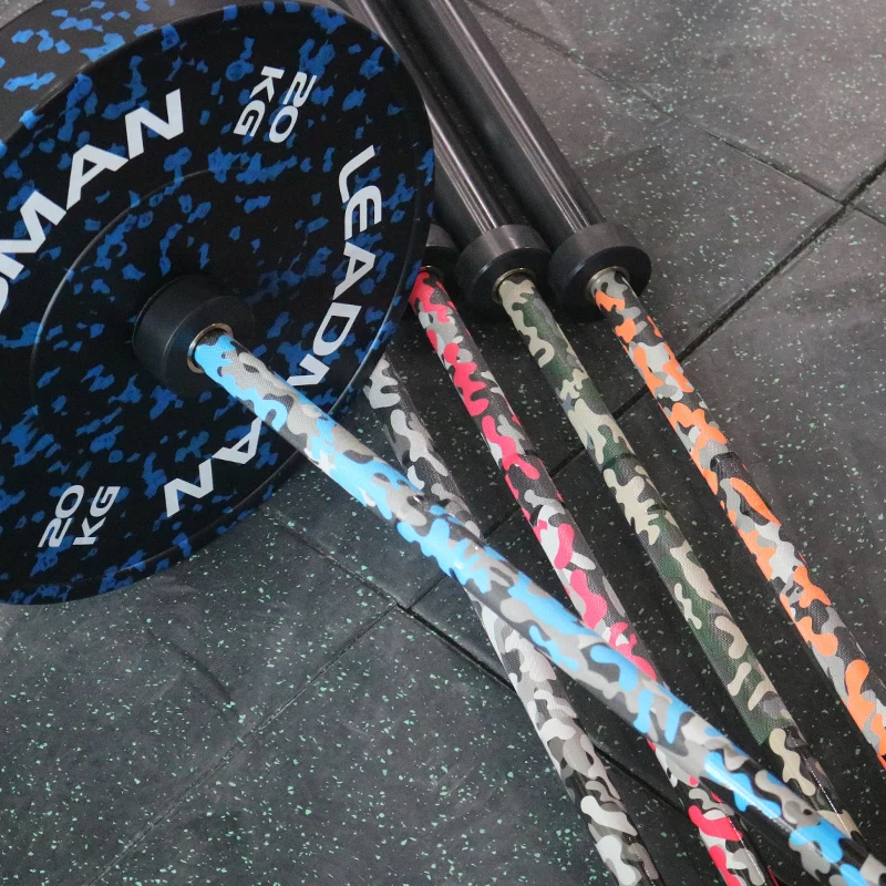 Leadman 25kg 45lb 220cm 7 fit hard chrome barbell bar 7 foot bar customized color camo barbell bar