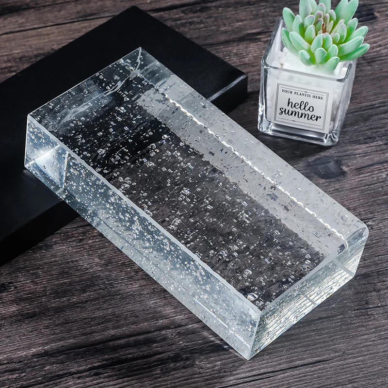 Wholesale Decoration Custom Solid Color Transparent Crystal Block Interior Wall Glass Brick