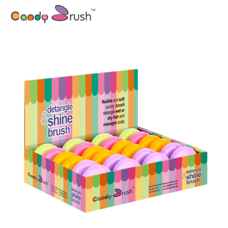 CANDY BRUSH cute folding hair brush with mirror mini pocket comb