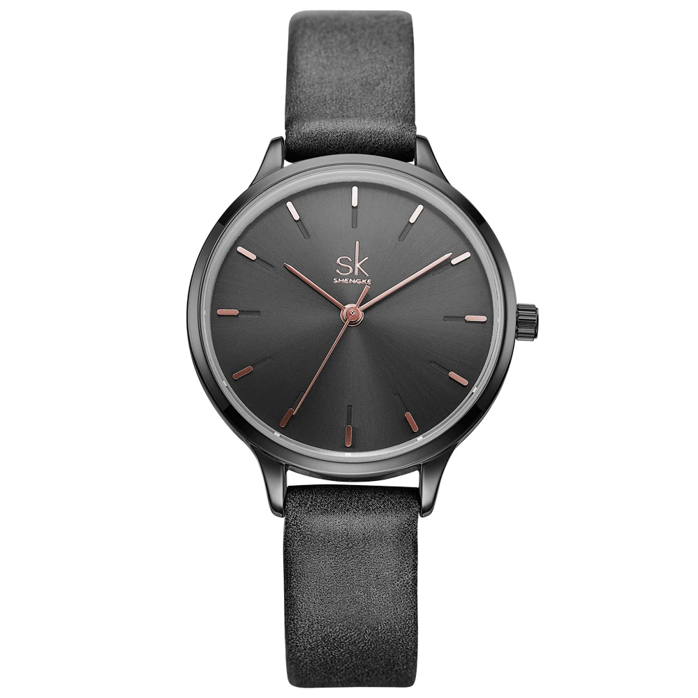 Shengke Fashion Women Watches Leather Strap Luminous Dial Female Wrist Watch Luxury Ladies Quartz Watch Custom Logo
