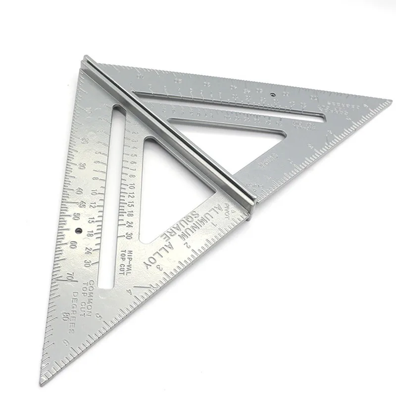 7 Inch Aluminum Alloy Measuring Ruler Gauges Speed Square Roofing Triangle Angle Protractor Trammel Measuring Tools
