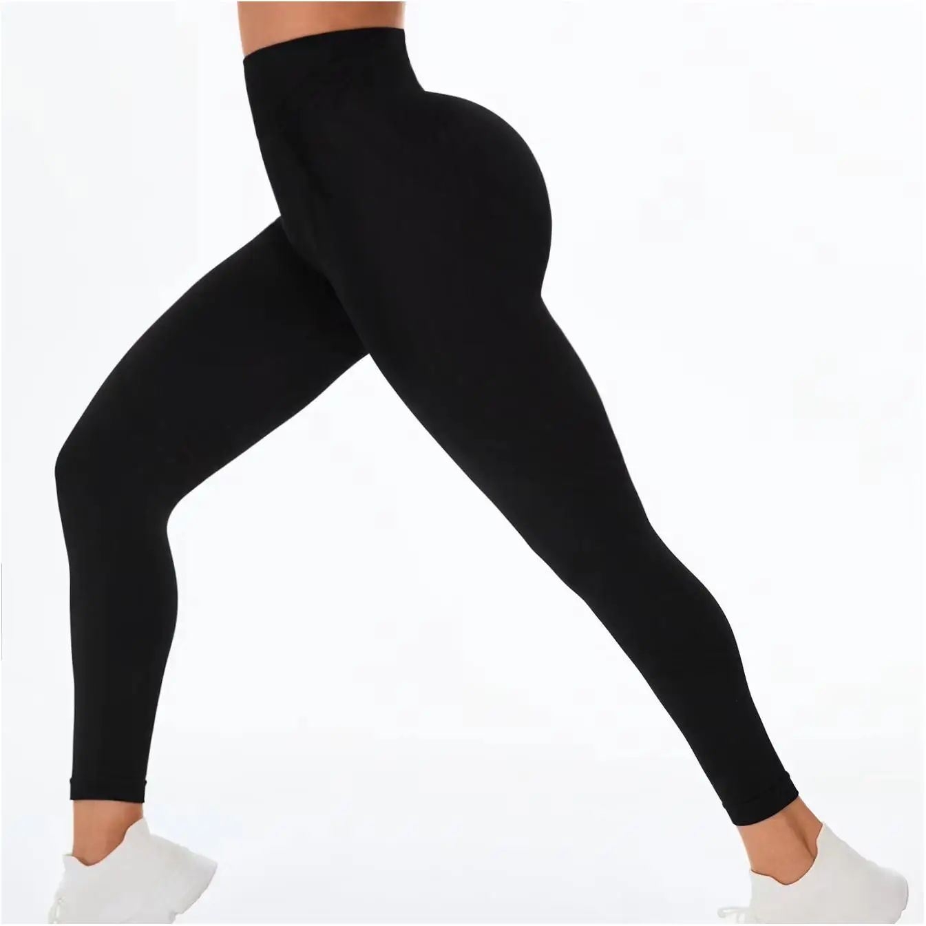 Fitness Training Clothes Soft No Panties Seamless Nylon Fold Loose Tight Booty High Waist Butt Lifter Pants Anti Slip Yoga Pants