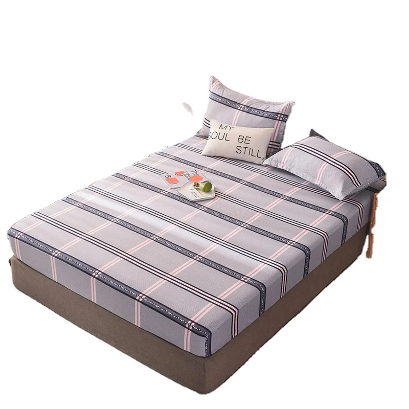 Оптовая продажа высококачественный дизайн современный принт плоский 100% хлопковый матрас защитный чехол покрывало Комплект постельного белья для