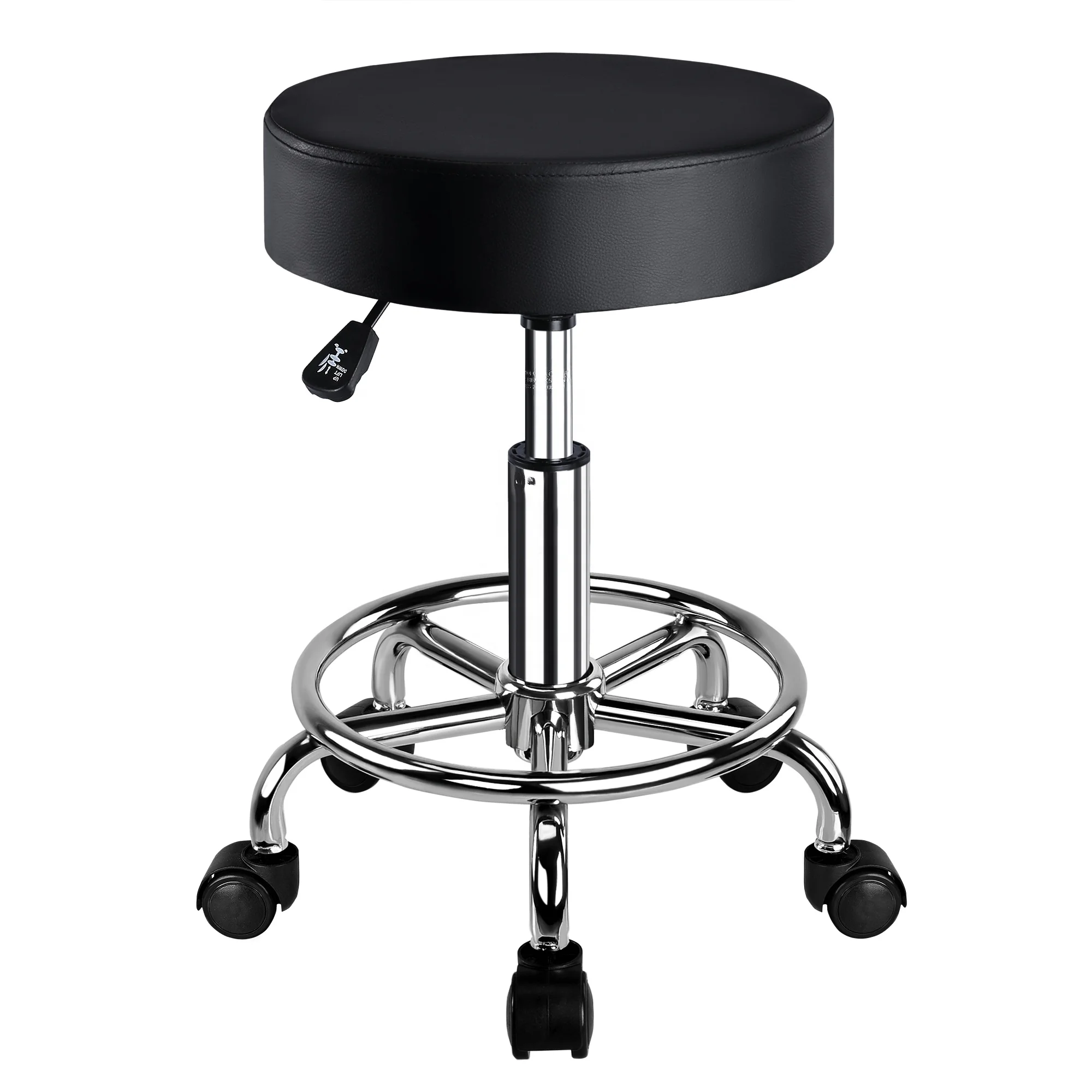 Wholesale Swivel Small Stool Easy to Move Barber Stool Adjustable Height Barber Chair with Round Metal Base for Salon Spa