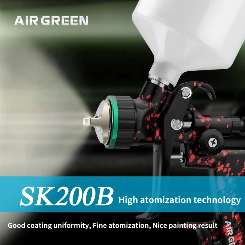 AIR GREEN hvlp SK-1900 Professional Lvmp Forging Clear Coats Epoxy Polyester Primer 1.3MM Spray Paint Gun car painting tool