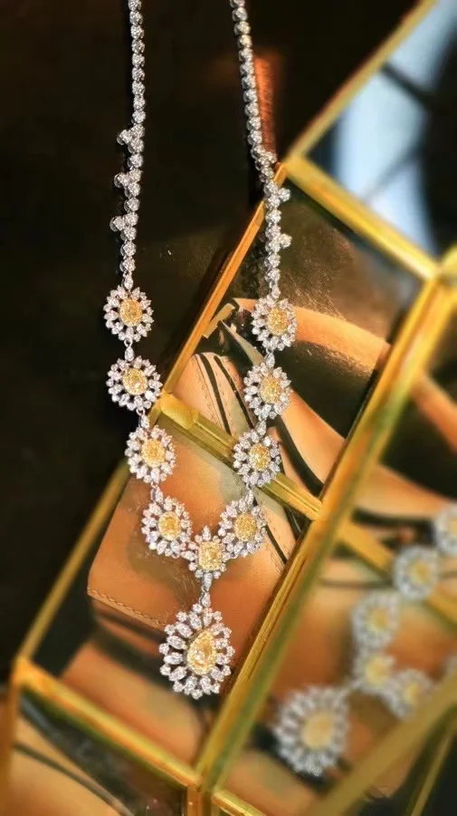 solid gold jewelry wholesale Pendant jewelry for women fashion 2022 with Diamond luxury jewelry american diamond necklace sets