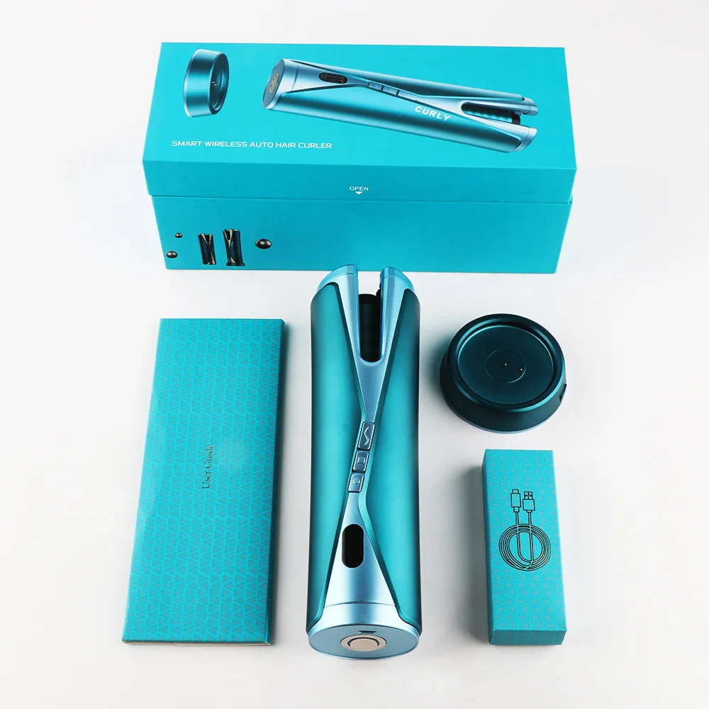 Портативная перезаряжаемая Беспроводная керамическая бигуди для домашнего использования, автоматический щипцы для завивки волос с ЖК-дисплеем, щипцы для завивки волос