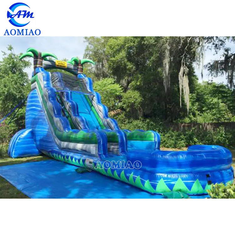 Professional design inflatable double slide inflatable water slide with small pool