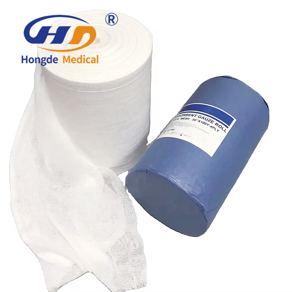Class I Jambo Gauze Roll Medical Adhesive Suture Material 100% Cotton Gauze Fabric Gauze Roll 90cm 100cm 15kgs